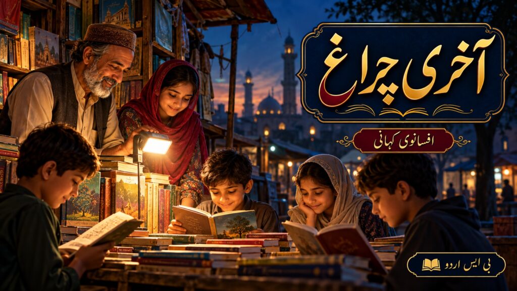 آخری چراغ — اصل افسانے کا AI تصویری خاکہ