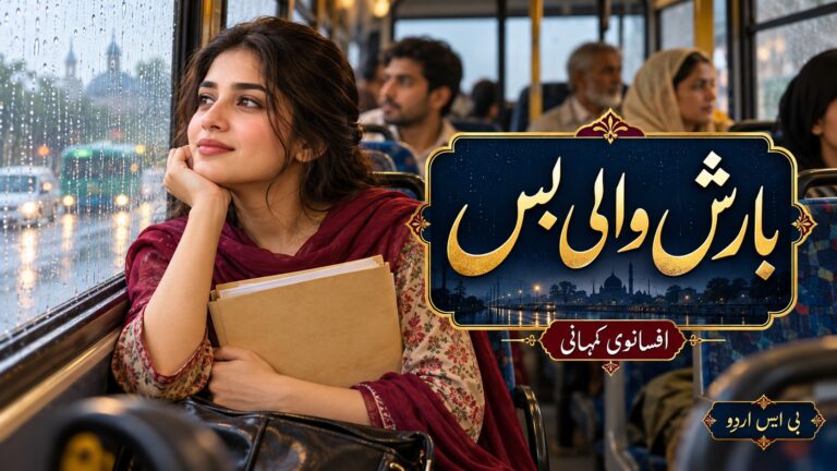 بارش والی بس — اصل افسانے کا AI تصویری خاکہ
