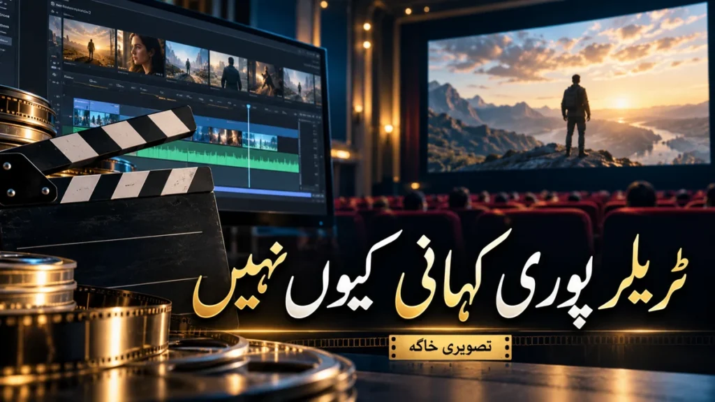 فلم کا ٹریلر پوری کہانی کیوں نہیں بتاتا؟ ناظر کے لیے رہنمائی — علامتی AI تصویری خاکہ