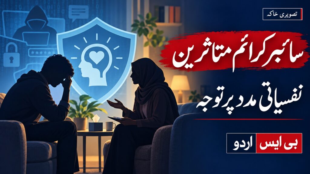 سائبر کرائم متاثرین — موضوع سے متعلق بی ایس اردو کا AI نمائشی خاکہ، اصل واقعے کی تصویر نہیں